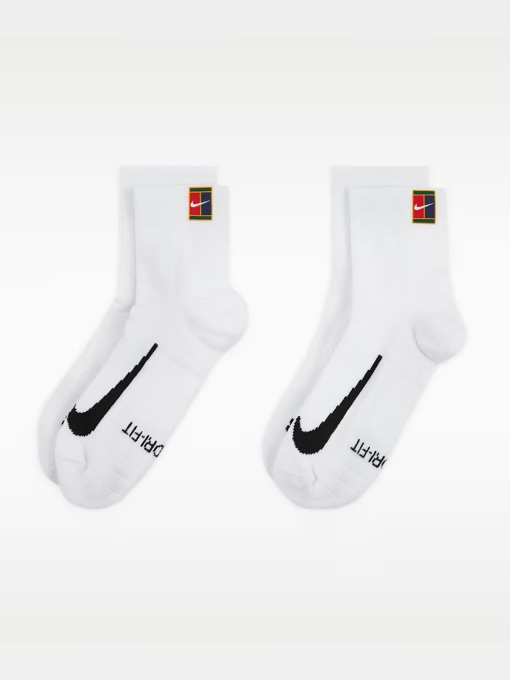 NWT NIKE Court Multiplier Max Ankle Tennis Socks 2 Pairs Unisex CU1309-100 White